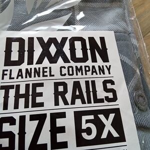 Dixxon Flannel Company's "The Rails" Gray Plaid Pattern NWT Mens Size 5XL